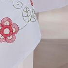 Toalha De Mesa Retangular 6 Lugares Dália Branco E Vermelho G