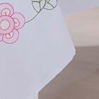 Toalha De Mesa Retangular 8 Lugares Dália Branco E Pink Guga