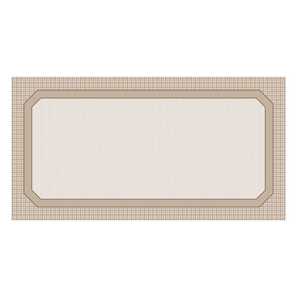 Toalha De Mesa Retangular Clássica Xadrez Bege 8 Lugares 140x