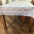 Toalha De Mesa Retangular Fina Renda 2 Mts Kit C/ 2 Branca/be