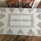 Toalha De Mesa Retangular Fina Renda 2 Mts Kit C/ 2 Branca/be