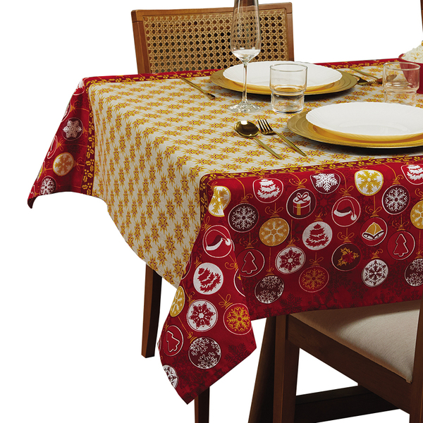 Toalha de Mesa Retangular Lepper 8 Lugares Natal 1,40m x 2,50