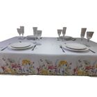 Toalha De Mesa Retangular Microfibra Luxuosa 4 Lugares Floral