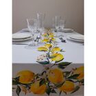 Toalha De Mesa Retangular Microfibra Luxuosa 4 Lugares Limão