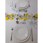 Toalha De Mesa Retangular Microfibra Luxuosa 4 Lugares Limão