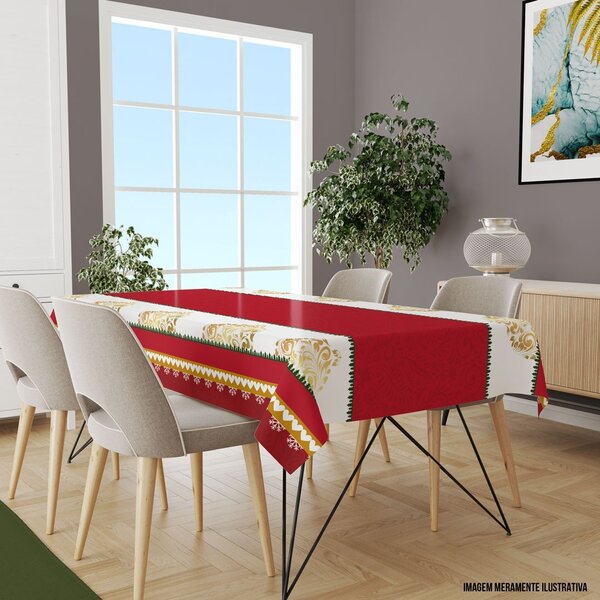 Toalha De Mesa Retangular Para 6 Lugares Elementos Geométrico