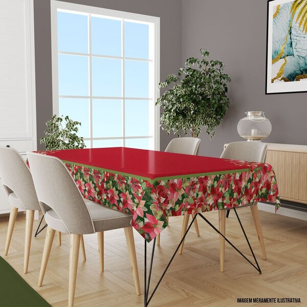 Toalha De Mesa Retangular Para 6 Lugares Floral 1.45m X 2.20m
