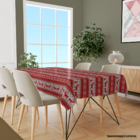 Toalha De Mesa Retangular Para 6 Lugares Natal Antigo Vermelh