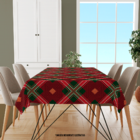 Toalha De Mesa Retangular Para 6 Lugares Xadrez Vermelho 1.45