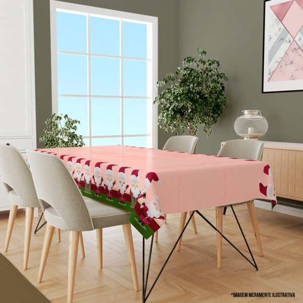 Toalha De Mesa Retangular Para 8 Lugares Cute Papai Noel 1.45