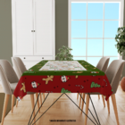 Toalha De Mesa Retangular Para 8 Lugares Elementos Natalinos