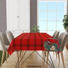 Toalha De Mesa Retangular Para 8 Lugares Flor Com Xadrez 1.45