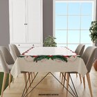 Toalha De Mesa Retangular Para 8 Lugares Folhas Natalinas 1.4