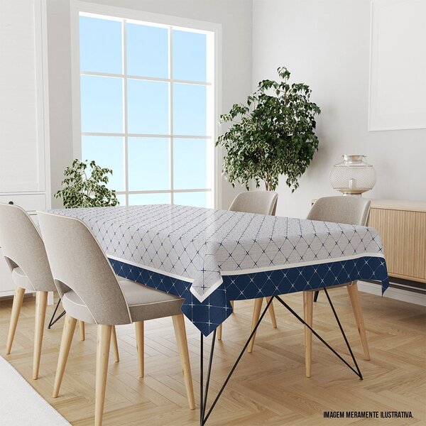 Toalha De Mesa Retangular Para 8 Lugares Listras Modernas 1.4
