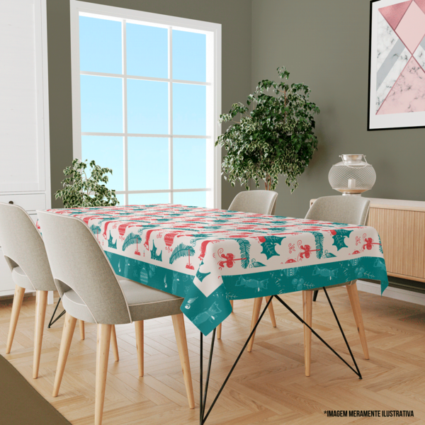 Toalha De Mesa Retangular Para 8 Lugares Multi Elementos Nata