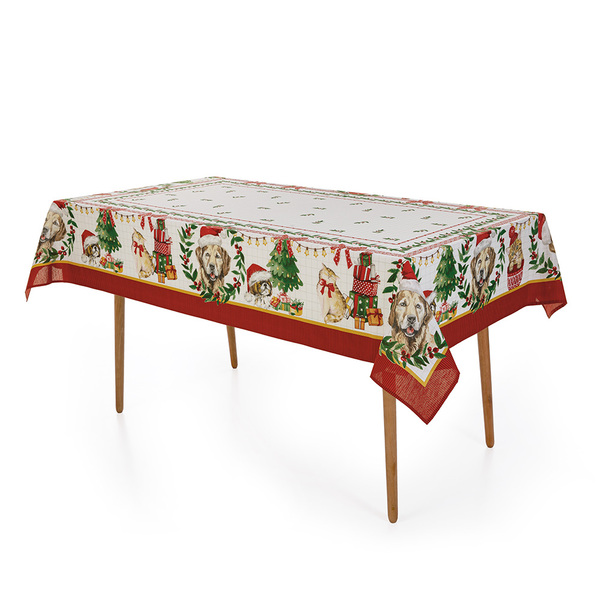Toalha De Mesa Retangular Pet Natalino 140x210 6 Lugares Kars