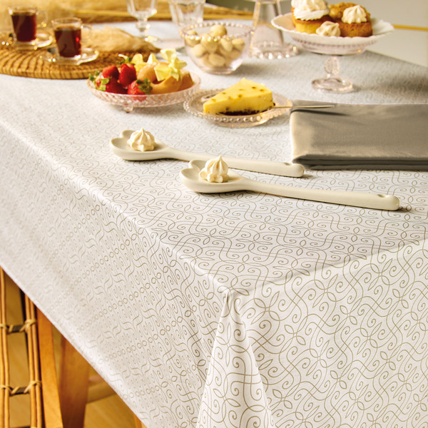 Toalha De Mesa Retangular Teka 8 Lugares Elegance Renda