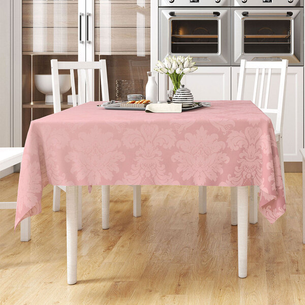 Toalha De Mesa Rosê Lisa Clássica Retangular 2,20m X 1,40m Te