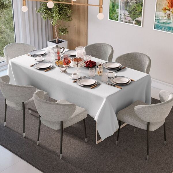 Toalha De Mesa Teka Champanhe Magnum 6 Lugares 185 G/m² Branco