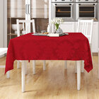Toalha De Mesa Vermelha Quadrada 1,40m X 1,40m Tecido Jacquard