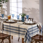 Toalha De Mesa Xadrez Retangular 6 Lugares Dohler Clean Azul
