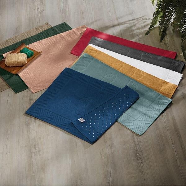 Toalha de Piso Antiderrapante Teka Pezinho Bordô 500 g/m²