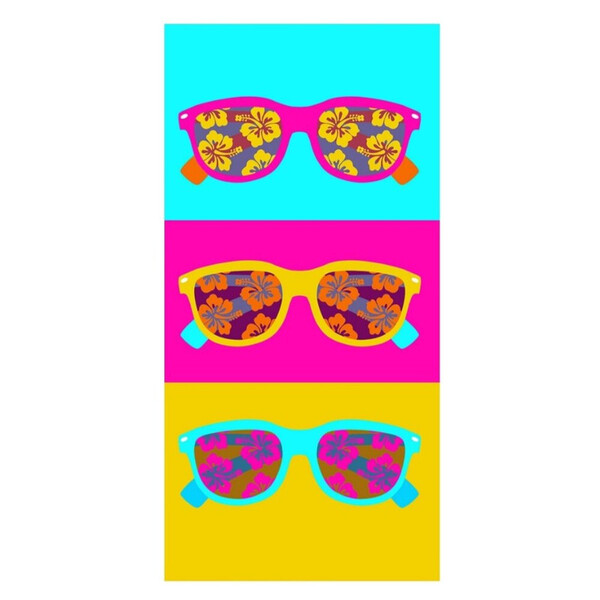 Toalha De Praia 70x140  Oculos Colorido