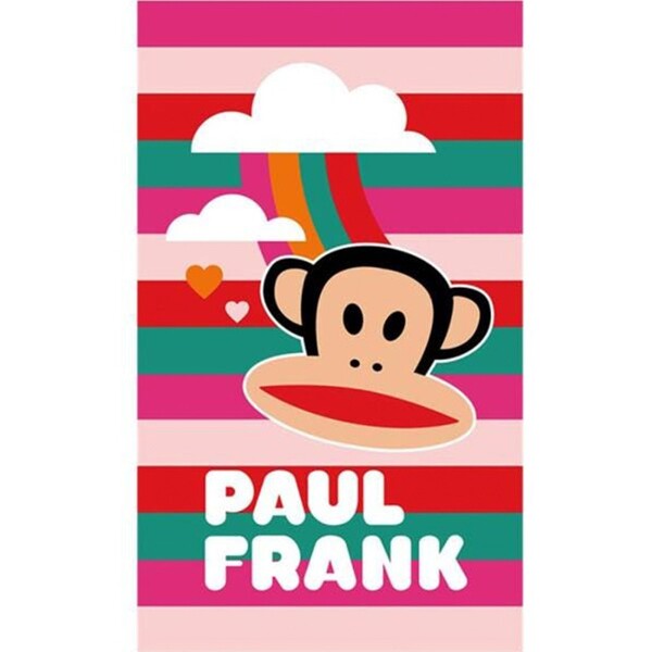 Toalha De Praia Buettner Veludo Estampada Paul Frank Rosa