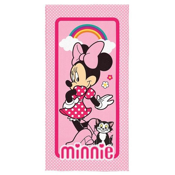 Toalha De Praia Infantil Aveludada Lepper Minnie Transfer Rosa