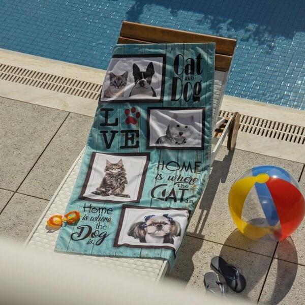 Toalha De Praia Lepper Aveludada Estampa Transfer Pet Self