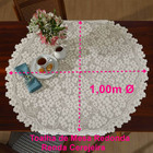 Toalha de Renda de Mesa Redonda Cerejeira 1m Marfim