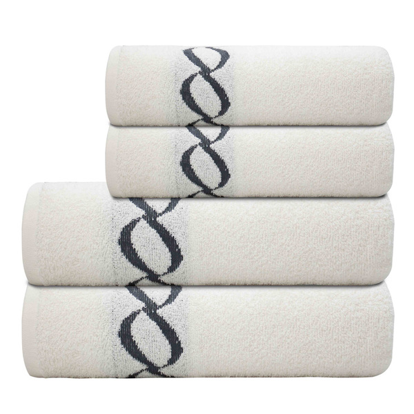 Toalha De Rosto Elos Branca Camesa 45x70cm Algodão