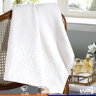 Toalha De Rosto Felpuda Confort Jacquard Barra Velour 50x90cm