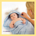 Toalha Mamãe E Bebê Cachorro Azul Fibra Bambu Clevamama