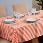 Toalha Mesa Breeze 4 Lugares Oxford Xadrez Laranja