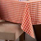 Toalha Mesa Breeze 6 Lugares Oxford Xadrez Laranja