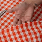 Toalha Mesa Breeze 6 Lugares Oxford Xadrez Laranja