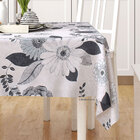 Toalha Mesa Novara Cinza Floral Retangular 2,20m X 1,40m Teci