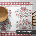 Toalha Mesa Plástica Térmica Bordada Vm 4 A 6 Lugares 1,60