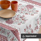 Toalha Mesa Plástica Térmica Bordada Vm 4 A 6 Lugares 1,60