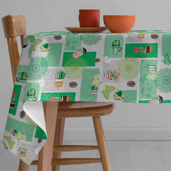 Toalha Mesa Plástica Térmica Cactos 2 Lugares 1,00
