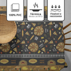 Toalha Mesa Plástica Térmica Pizza 4 Lugares Redonda