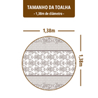 Toalha Mesa Plástica Térmica Renda Flor Mr Redonda 1,38