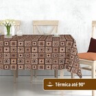 Toalha Mesa Plástica Térmica Tricot 4 Lugar 1,40x1,40