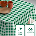 Toalha Mesa Plástica Térmica Xadrez Verde 10 12 Lugares 3,00