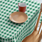 Toalha Mesa Plástica Térmica Xadrez Verde 8 10 Lugares 2,80