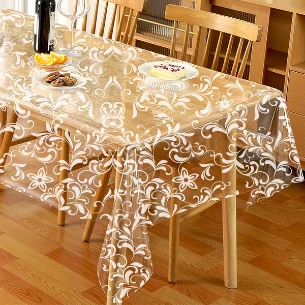 Toalha Mesa Plástico Transparente 4 Lugares 1,40x1,40 M1