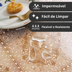 Toalha Mesa Plástico Transparente 4 Lugares 1,40x1,40 M2