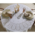 Toalha Mesa Redonda Renda Interlar Clássica Branca 6 Lugares
