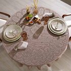 Toalha Mesa Redonda Renda Interlar Clássica Desert 6 Lugares